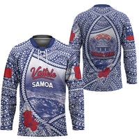 Personalised Vaitele Samoa Village Hockey Jersey Falefa Valley Polynesian Tribal Hibiscus Floral