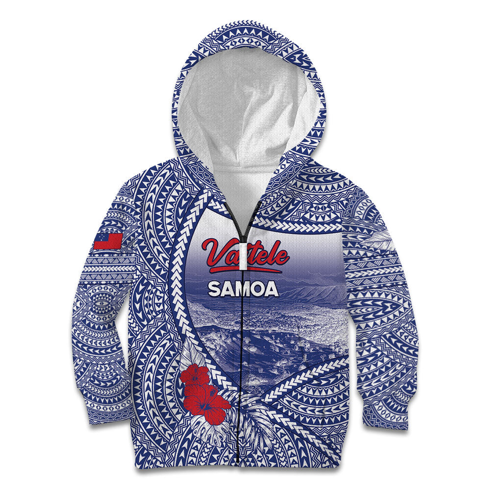 Personalised Vaitele Samoa Village Kid Hoodie Falefa Valley Polynesian Tribal Hibiscus Floral