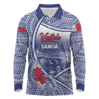Personalised Vaitele Samoa Village Long Sleeve Polo Shirt Falefa Valley Polynesian Tribal Hibiscus Floral