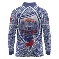 Personalised Vaitele Samoa Village Long Sleeve Polo Shirt Falefa Valley Polynesian Tribal Hibiscus Floral