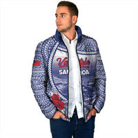 Personalised Vaitele Samoa Village Padded Jacket Falefa Valley Polynesian Tribal Hibiscus Floral