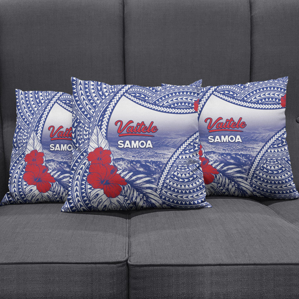 Vaitele Samoa Village Pillow Cover Falefa Valley Polynesian Tribal Hibiscus Floral