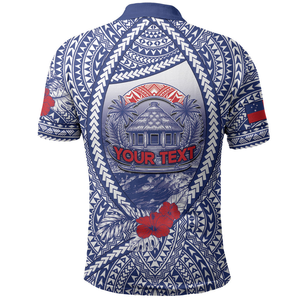 Personalised Vaitele Samoa Village Polo Shirt Falefa Valley Polynesian Tribal Hibiscus Floral