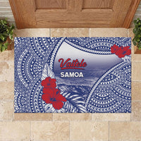 Vaitele Samoa Village Rubber Doormat Falefa Valley Polynesian Tribal Hibiscus Floral