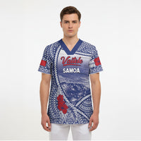 Personalised Vaitele Samoa Village Scrub Top Falefa Valley Polynesian Tribal Hibiscus Floral