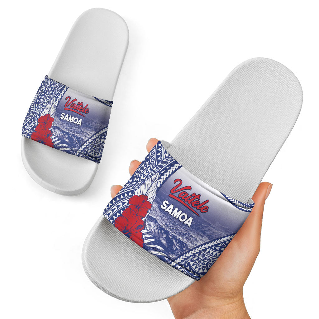 Vaitele Samoa Village Slide Sandals Falefa Valley Polynesian Tribal Hibiscus Floral