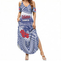 Personalised Vaitele Samoa Village Summer Maxi Dress Falefa Valley Polynesian Tribal Hibiscus Floral