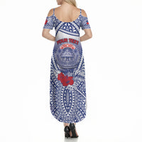 Personalised Vaitele Samoa Village Summer Maxi Dress Falefa Valley Polynesian Tribal Hibiscus Floral