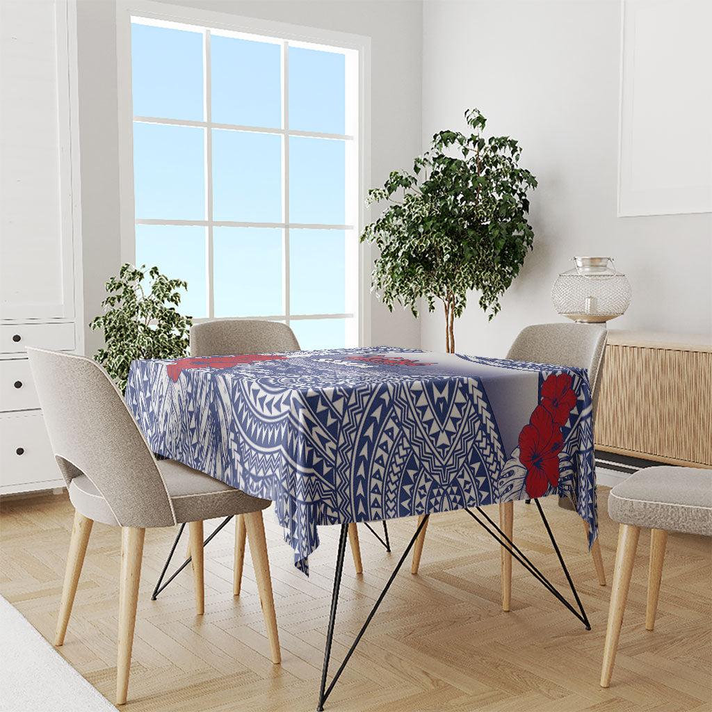 Vaitele Samoa Village Tablecloth Falefa Valley Polynesian Tribal Hibiscus Floral