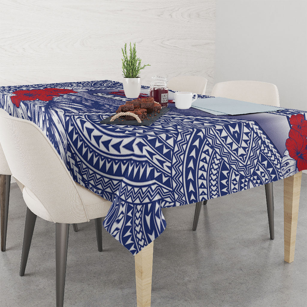 Vaitele Samoa Village Tablecloth Falefa Valley Polynesian Tribal Hibiscus Floral