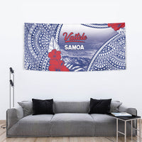 Vaitele Samoa Village Tapestry Falefa Valley Polynesian Tribal Hibiscus Floral