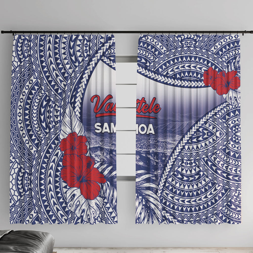 Vaitele Samoa Village Window Curtain Falefa Valley Polynesian Tribal Hibiscus Floral