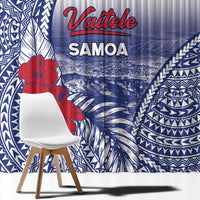 Vaitele Samoa Village Window Curtain Falefa Valley Polynesian Tribal Hibiscus Floral