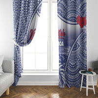 Vaitele Samoa Village Window Curtain Falefa Valley Polynesian Tribal Hibiscus Floral