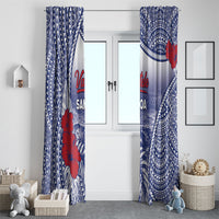 Vaitele Samoa Village Window Curtain Falefa Valley Polynesian Tribal Hibiscus Floral