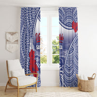 Vaitele Samoa Village Window Curtain Falefa Valley Polynesian Tribal Hibiscus Floral