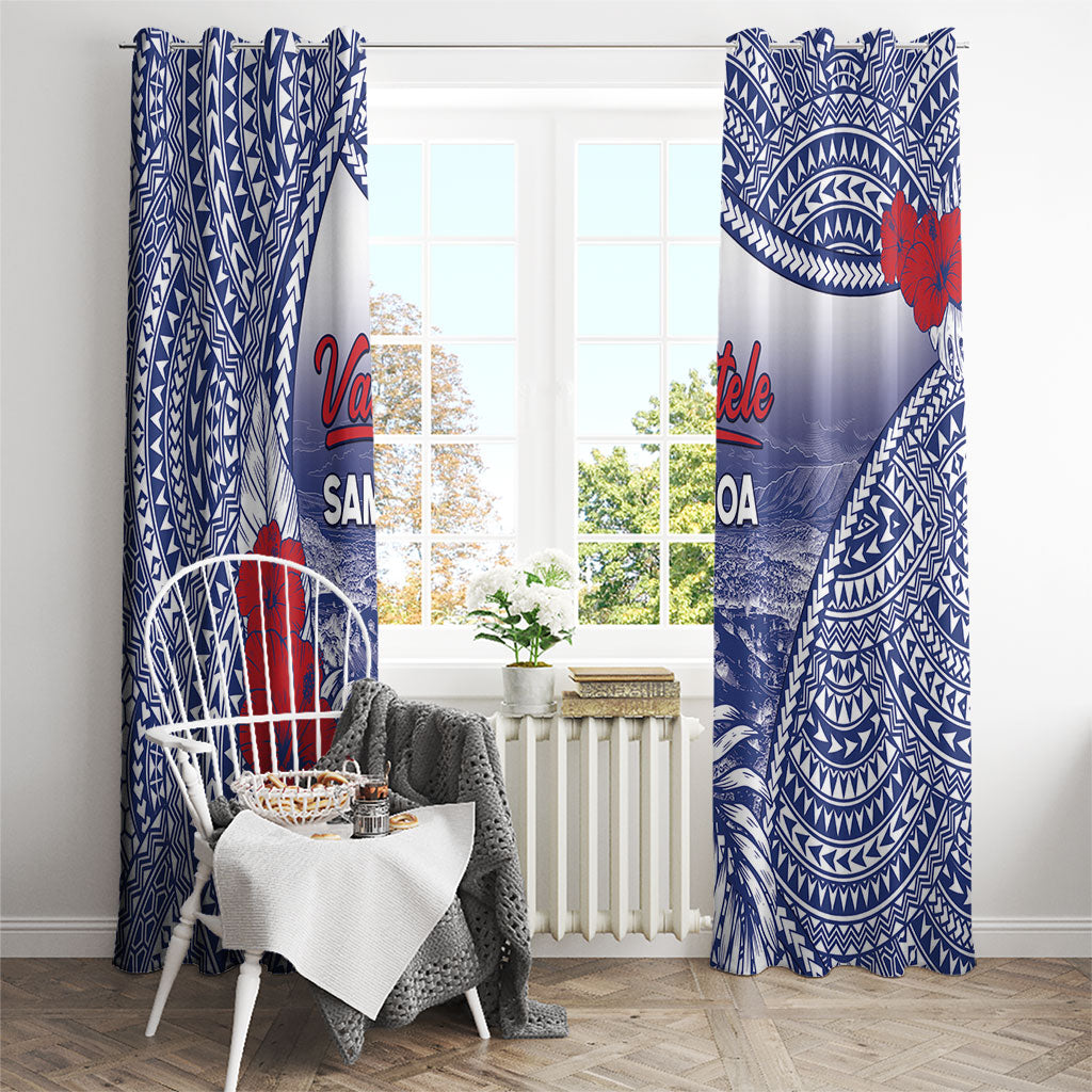 Vaitele Samoa Village Window Curtain Falefa Valley Polynesian Tribal Hibiscus Floral