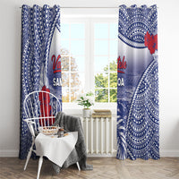 Vaitele Samoa Village Window Curtain Falefa Valley Polynesian Tribal Hibiscus Floral