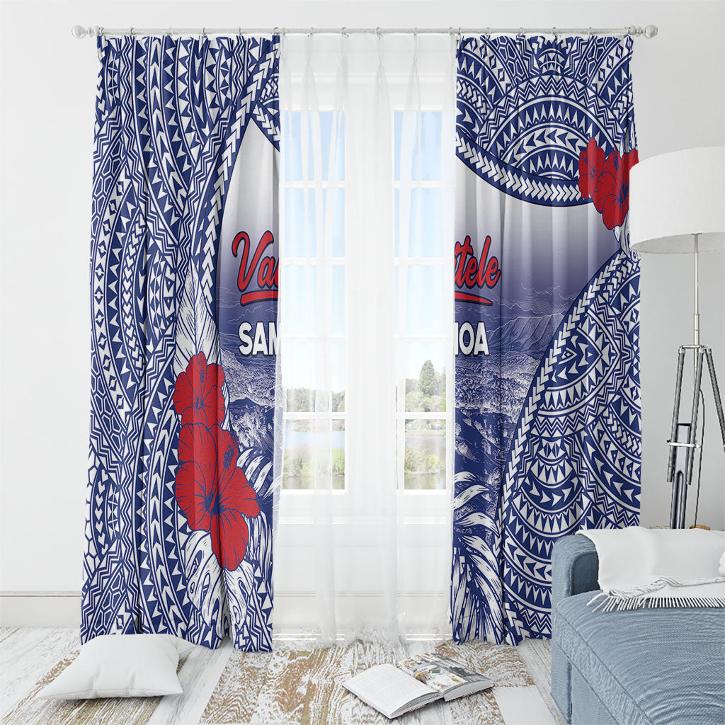 Vaitele Samoa Village Window Curtain Falefa Valley Polynesian Tribal Hibiscus Floral