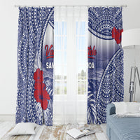 Vaitele Samoa Village Window Curtain Falefa Valley Polynesian Tribal Hibiscus Floral