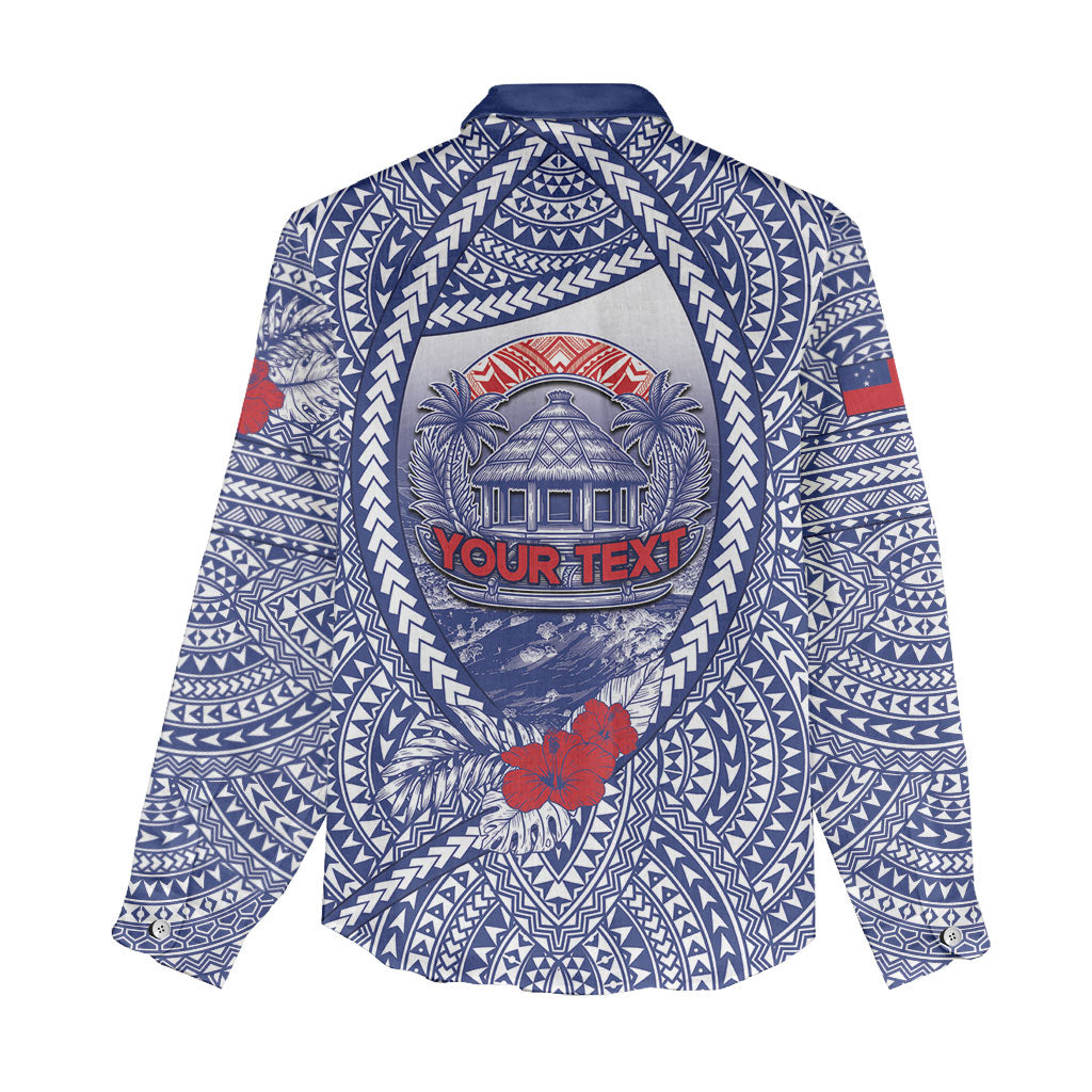Personalised Vaitele Samoa Village Women Casual Shirt Falefa Valley Polynesian Tribal Hibiscus Floral