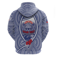 Personalised Vaitele Samoa Village Zip Hoodie Falefa Valley Polynesian Tribal Hibiscus Floral