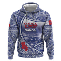 Personalised Vaitele Samoa Village Zip Hoodie Falefa Valley Polynesian Tribal Hibiscus Floral