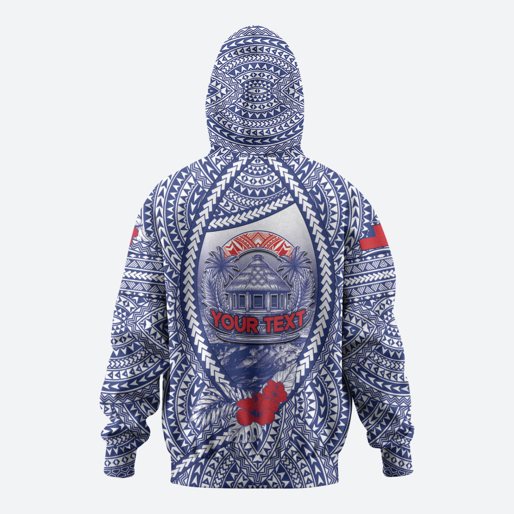 Personalised Vaitele Samoa Village Zip Hoodie Falefa Valley Polynesian Tribal Hibiscus Floral