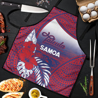 Faleula Samoa Village Apron Falefa Valley Polynesian Tribal Hibiscus Floral DT05 Red - Polynesian Pride