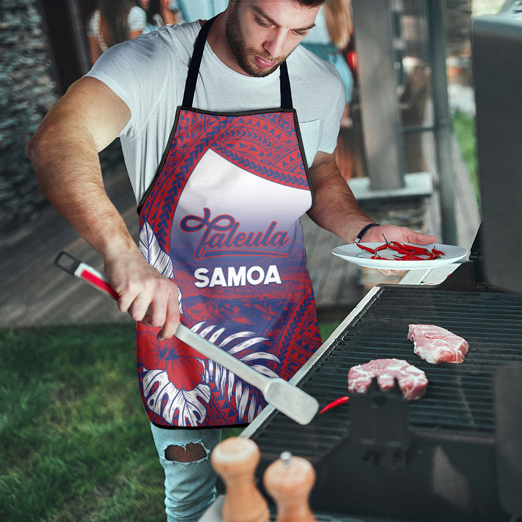 Faleula Samoa Village Apron Falefa Valley Polynesian Tribal Hibiscus Floral DT05 - Polynesian Pride