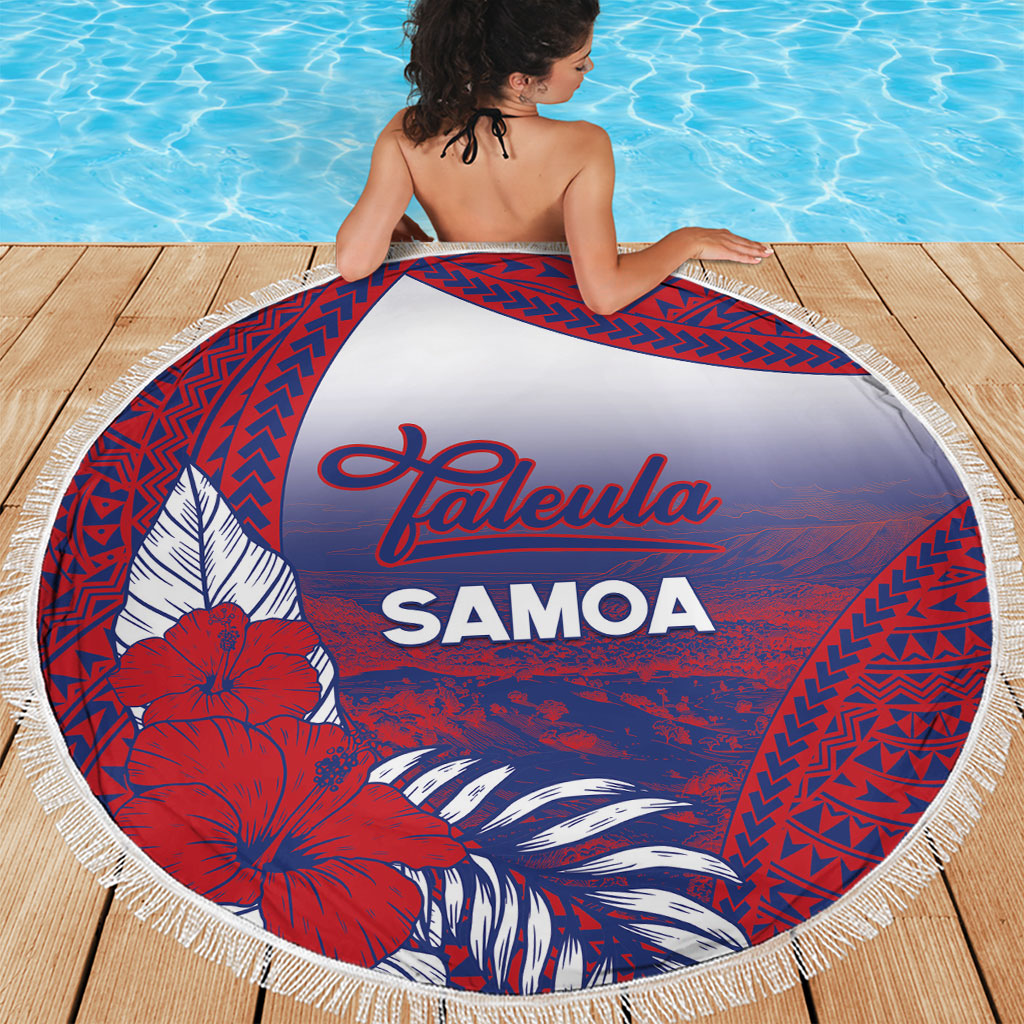 Faleula Samoa Village Beach Blanket Falefa Valley Polynesian Tribal Hibiscus Floral