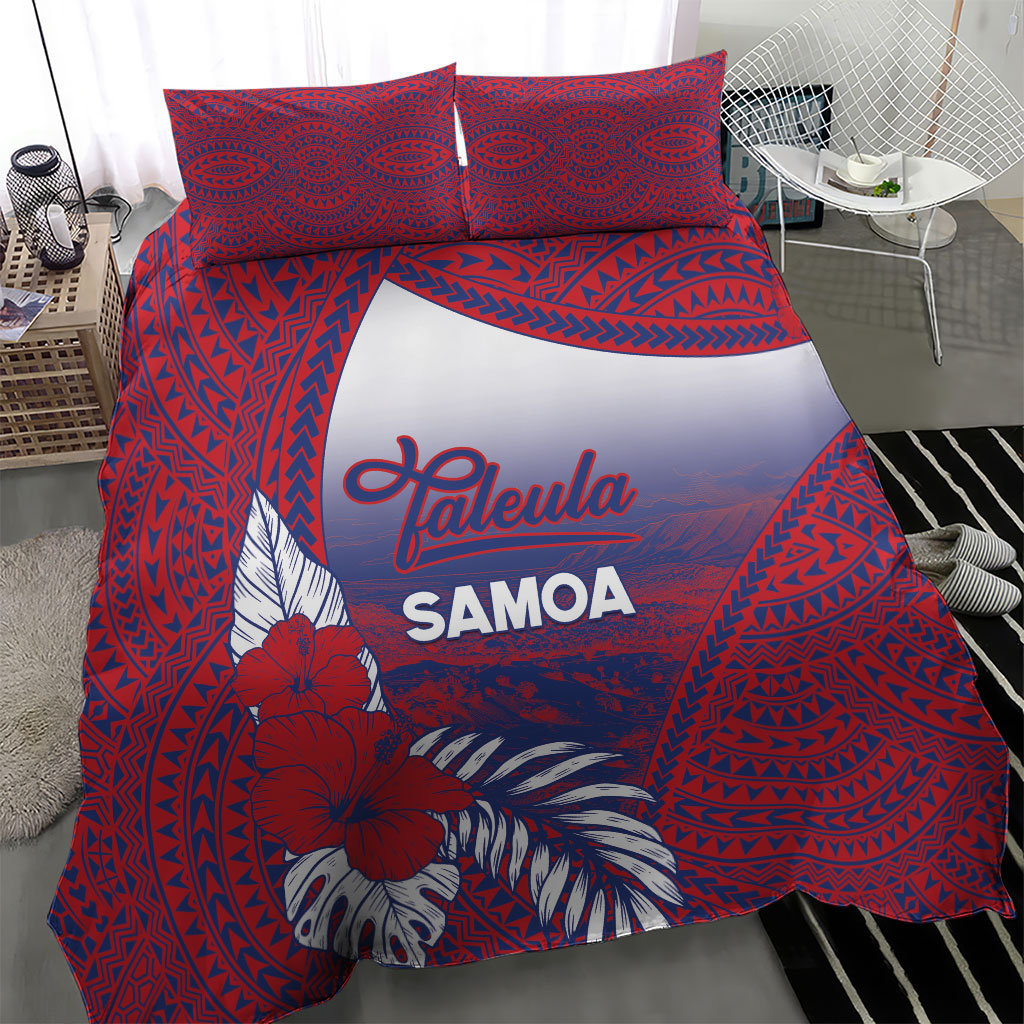 Faleula Samoa Village Bedding Set Falefa Valley Polynesian Tribal Hibiscus Floral DT05 - Polynesian Pride