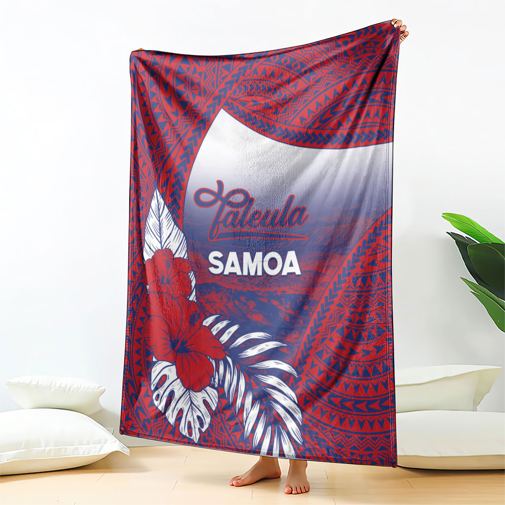 Faleula Samoa Village Blanket Falefa Valley Polynesian Tribal Hibiscus Floral