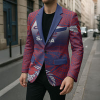 Personalised Faleula Samoa Village Blazer Falefa Valley Polynesian Tribal Hibiscus Floral