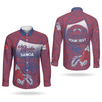 Personalised Faleula Samoa Village Couples Matching Mermaid Dress and Long Sleeve Button Shirt Falefa Valley Polynesian Tribal Hibiscus Floral