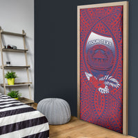Personalised Faleula Samoa Village Door Cover Falefa Valley Polynesian Tribal Hibiscus Floral