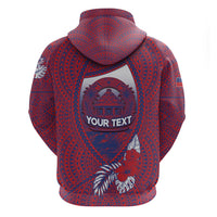 Personalised Faleula Samoa Village Hoodie Falefa Valley Polynesian Tribal Hibiscus Floral