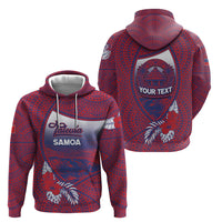 Personalised Faleula Samoa Village Hoodie Falefa Valley Polynesian Tribal Hibiscus Floral