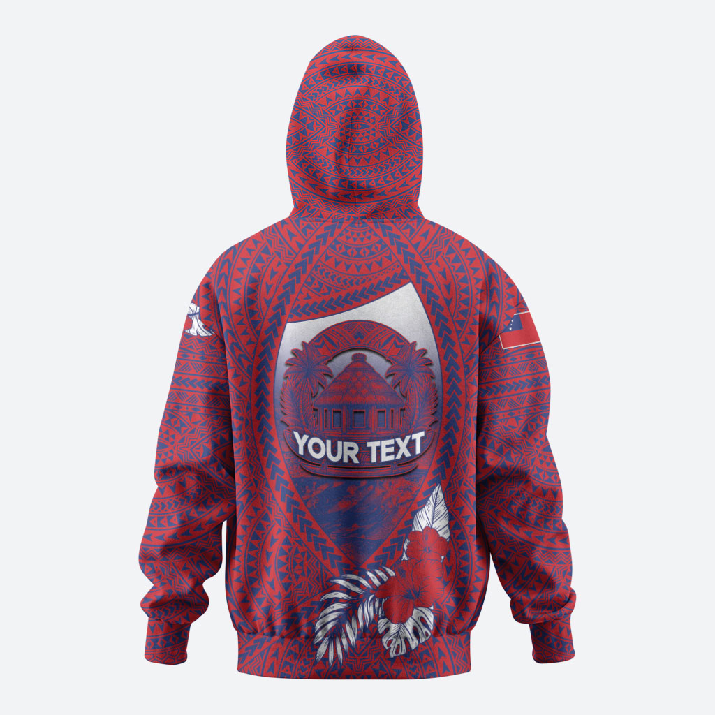 Personalised Faleula Samoa Village Hoodie Falefa Valley Polynesian Tribal Hibiscus Floral