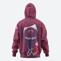 Personalised Faleula Samoa Village Hoodie Falefa Valley Polynesian Tribal Hibiscus Floral