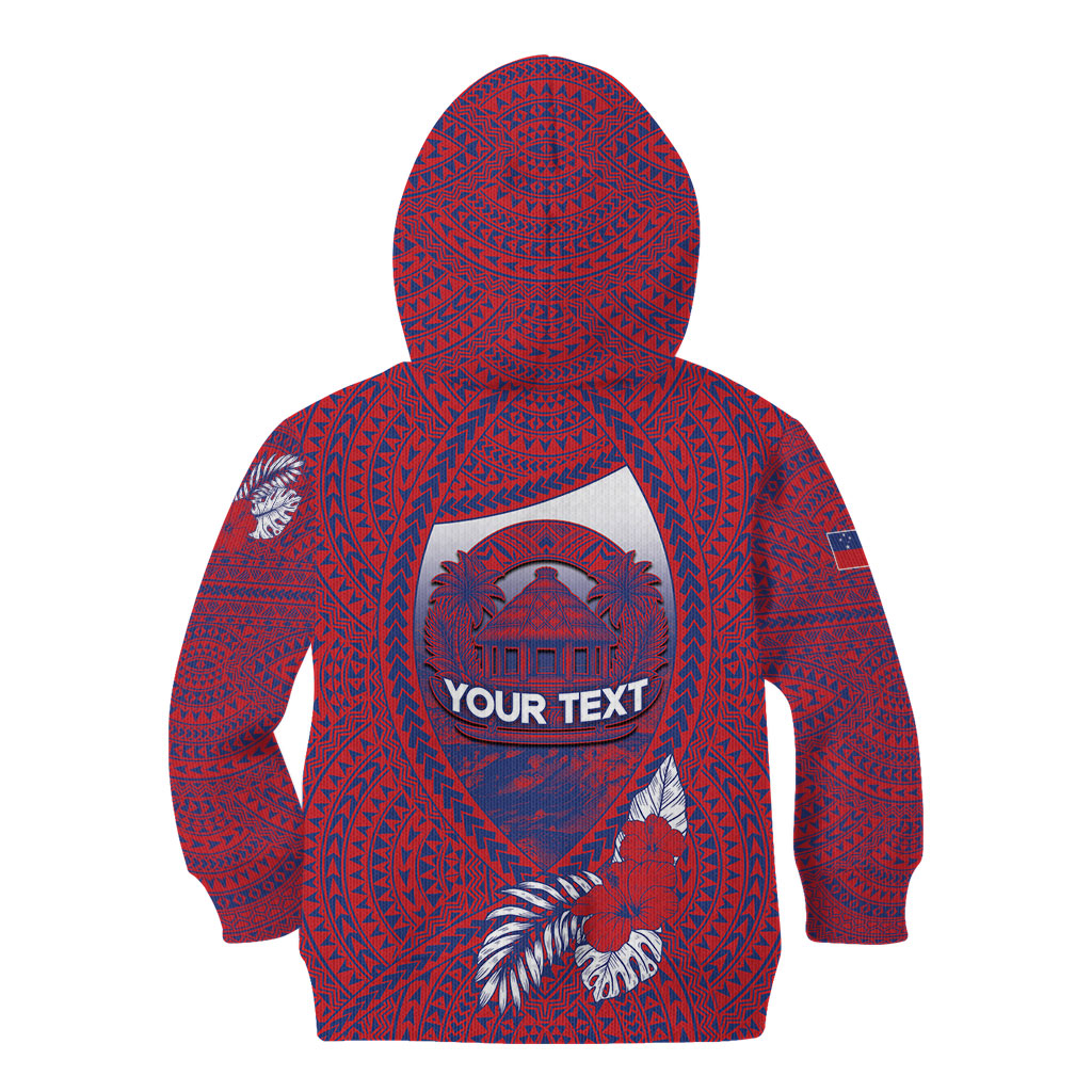 Personalised Faleula Samoa Village Kid Hoodie Falefa Valley Polynesian Tribal Hibiscus Floral