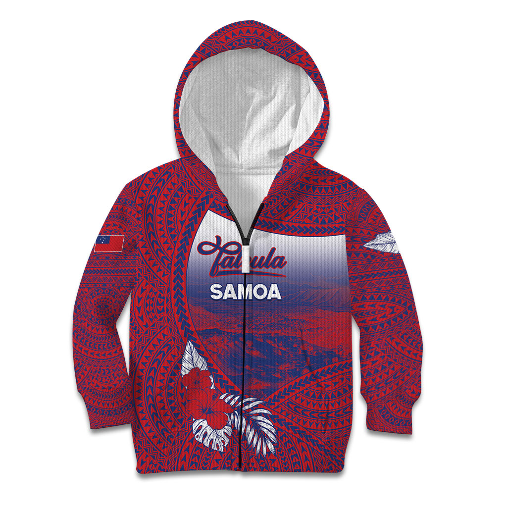 Personalised Faleula Samoa Village Kid Hoodie Falefa Valley Polynesian Tribal Hibiscus Floral