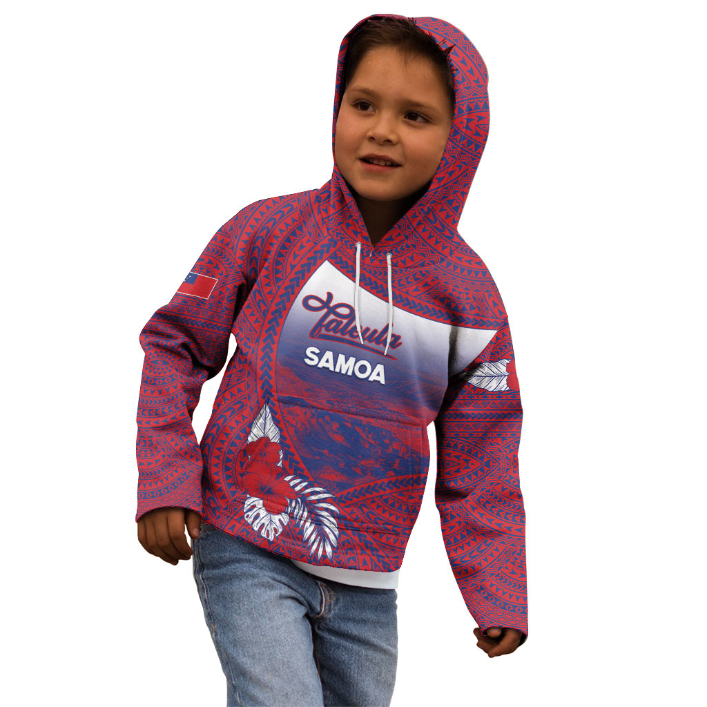 Personalised Faleula Samoa Village Kid Hoodie Falefa Valley Polynesian Tribal Hibiscus Floral