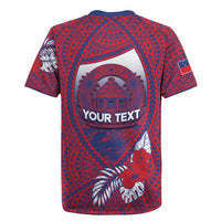 Personalised Faleula Samoa Village Rugby Jersey Falefa Valley Polynesian Tribal Hibiscus Floral