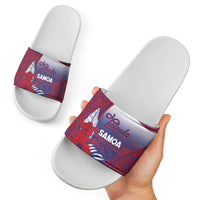 Faleula Samoa Village Slide Sandals Falefa Valley Polynesian Tribal Hibiscus Floral