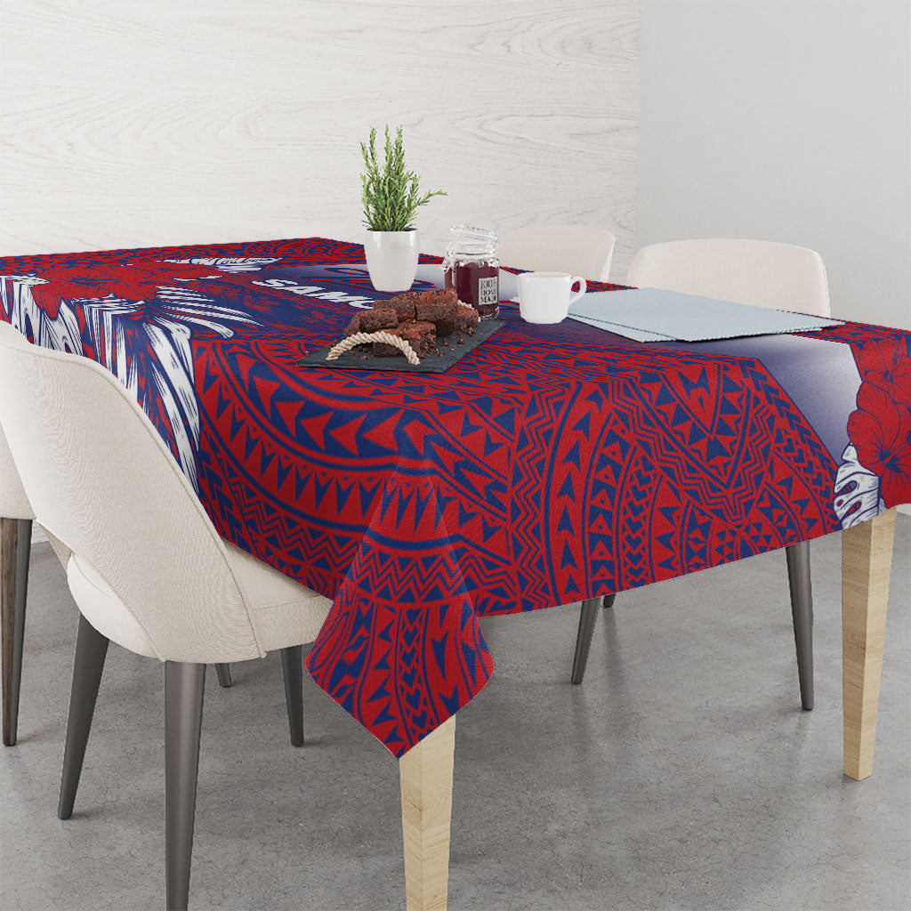 Faleula Samoa Village Tablecloth Falefa Valley Polynesian Tribal Hibiscus Floral DT05 - Polynesian Pride