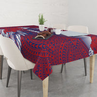 Faleula Samoa Village Tablecloth Falefa Valley Polynesian Tribal Hibiscus Floral DT05 - Polynesian Pride