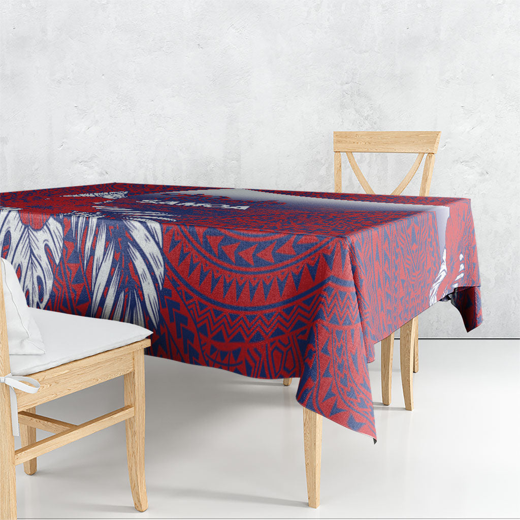 Faleula Samoa Village Tablecloth Falefa Valley Polynesian Tribal Hibiscus Floral DT05 - Polynesian Pride