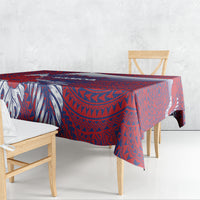 Faleula Samoa Village Tablecloth Falefa Valley Polynesian Tribal Hibiscus Floral DT05 - Polynesian Pride
