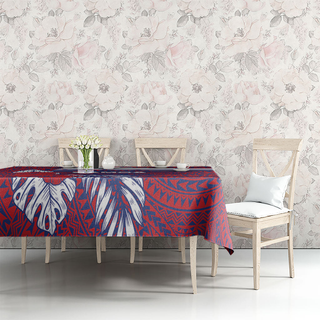 Faleula Samoa Village Tablecloth Falefa Valley Polynesian Tribal Hibiscus Floral DT05 - Polynesian Pride